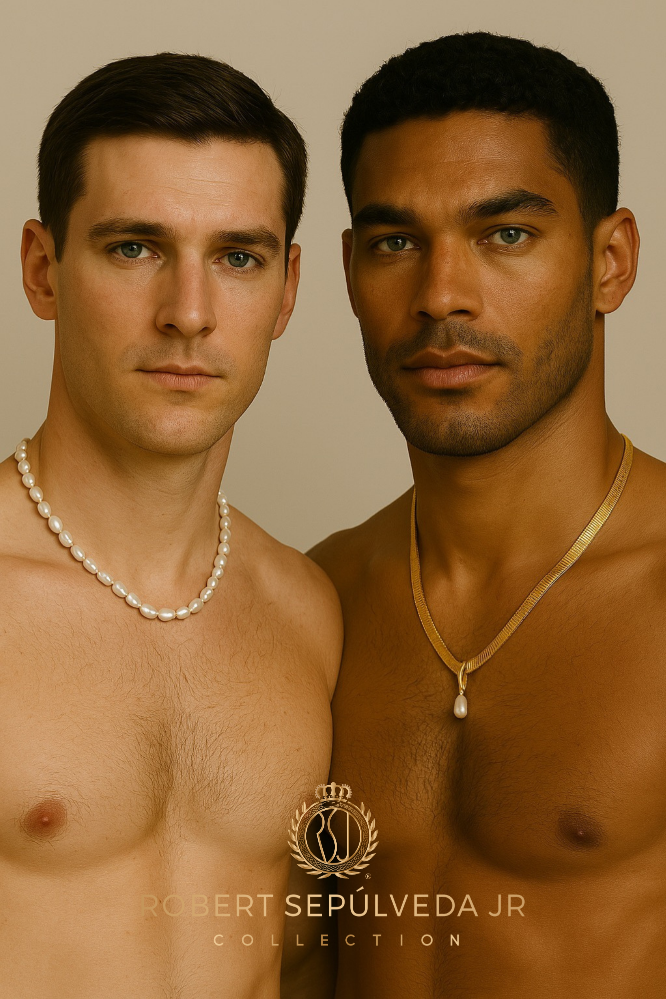 18K gold herringbone necklace - 20 inch in length - WITH - 5 pearl pendants in 18k gold setting - ALL 5 colors included!