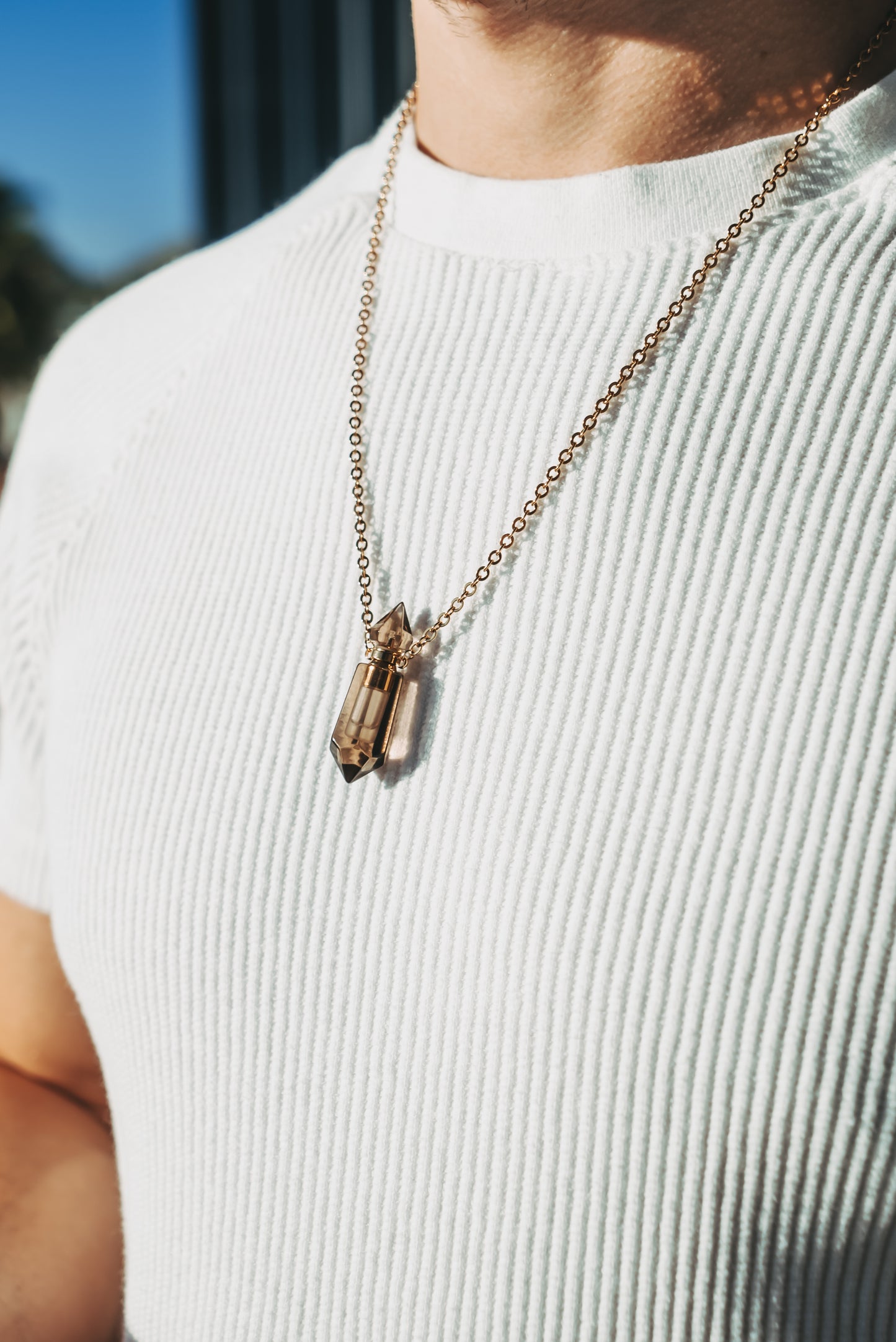 Smokey Quartz pendant in 18k gold vermeil-RSJ Collection LLC