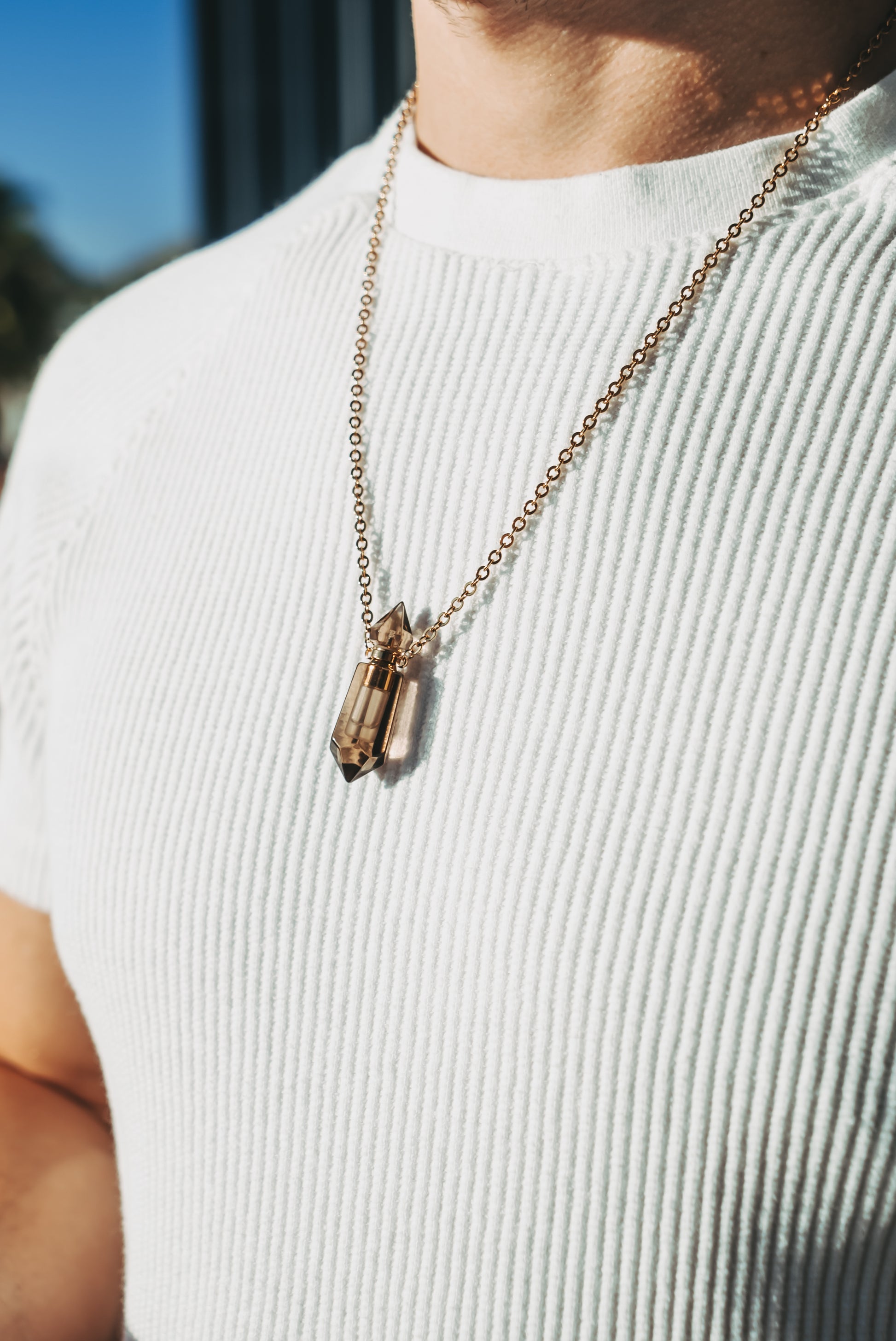 Smokey Quartz pendant in 18k gold vermeil-RSJ Collection LLC