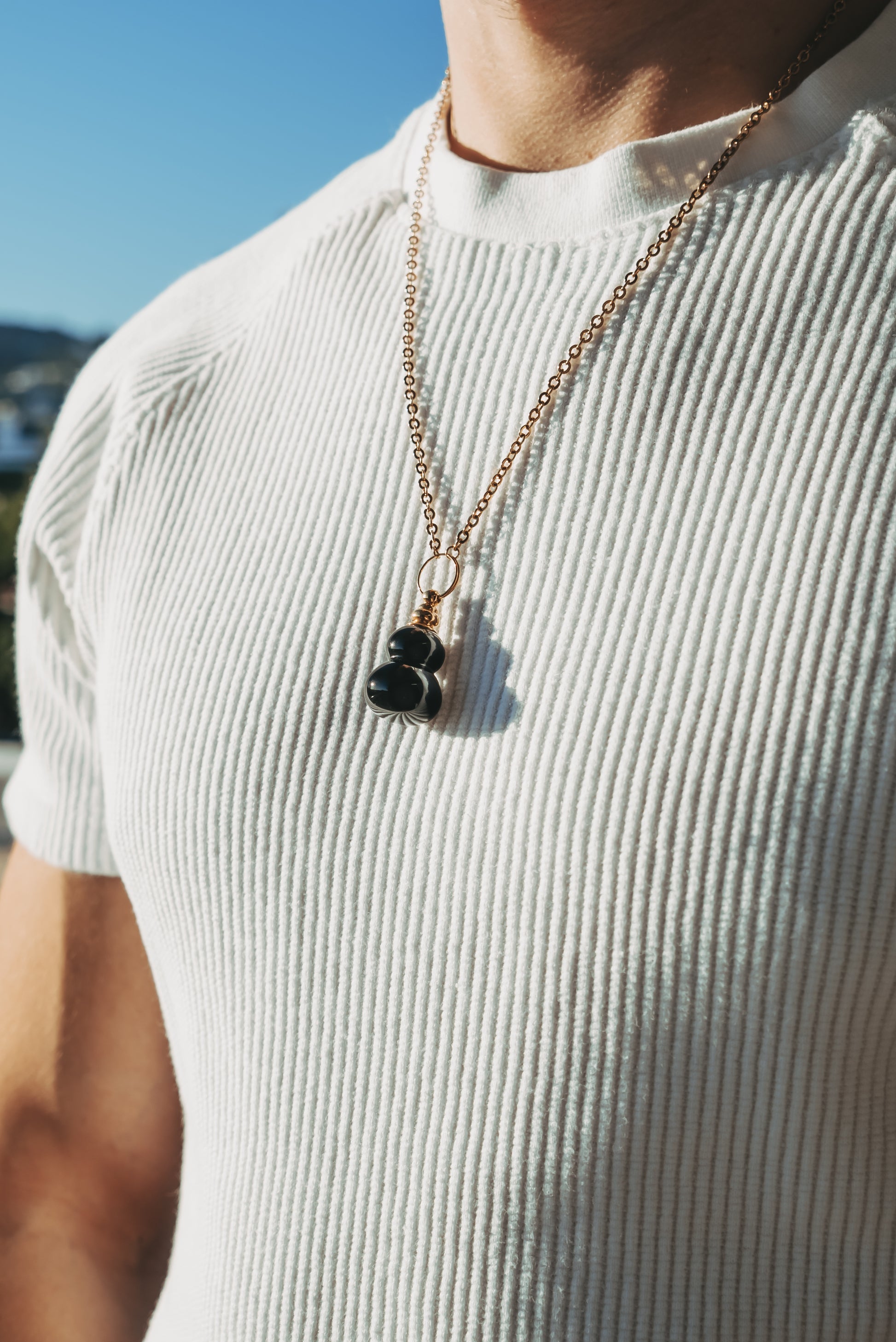 Onyx pendant in 18k gold vermeil-RSJ Collection LLC