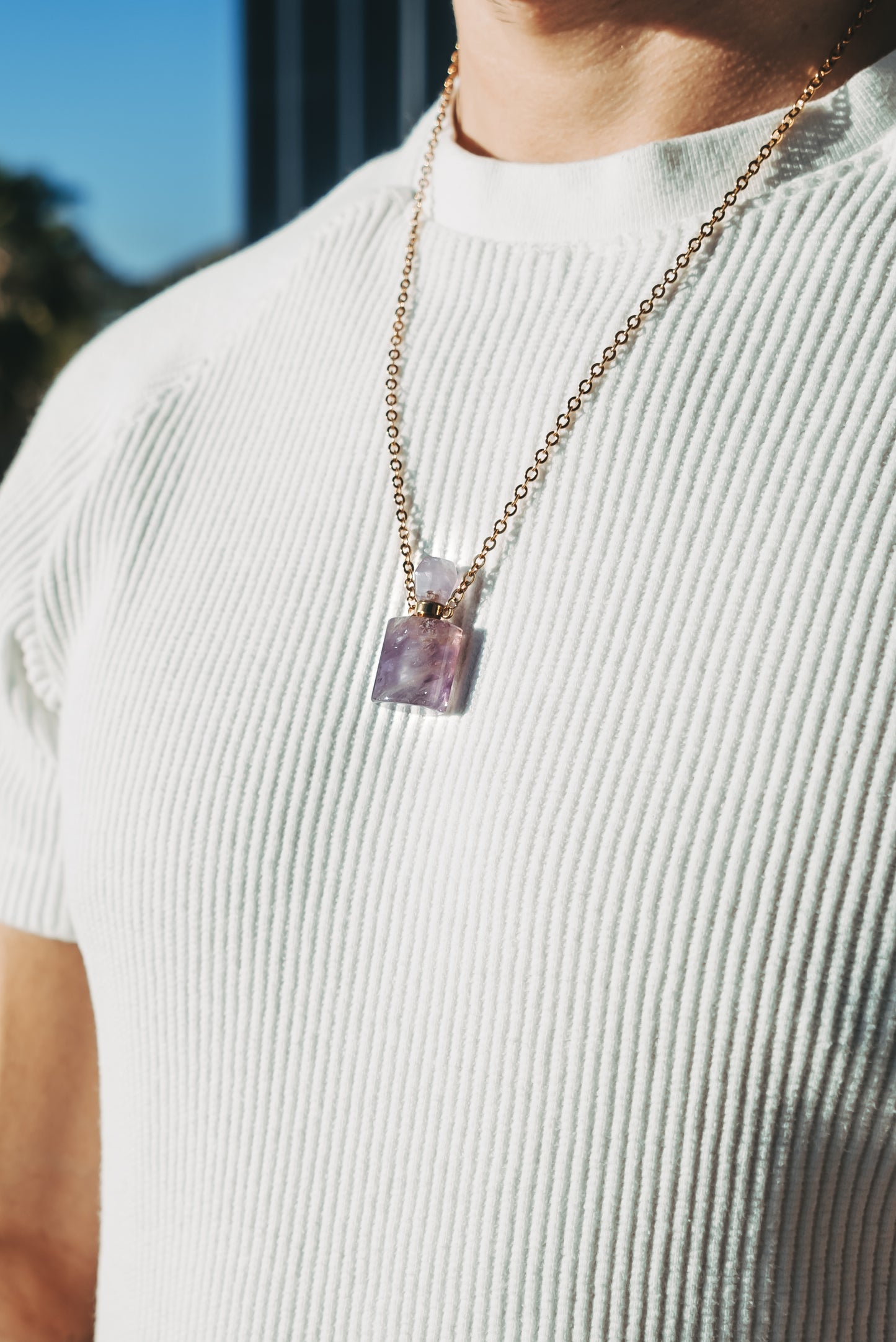 Amethyst pendant in 18k gold vermeil-RSJ Collection LLC