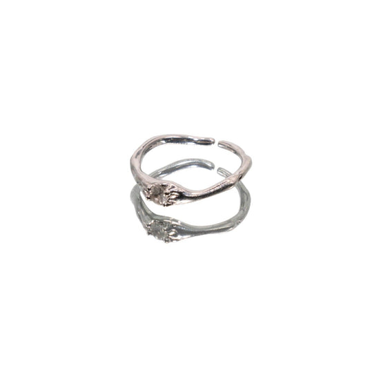 White Sapphire ring in Sterling SIlver