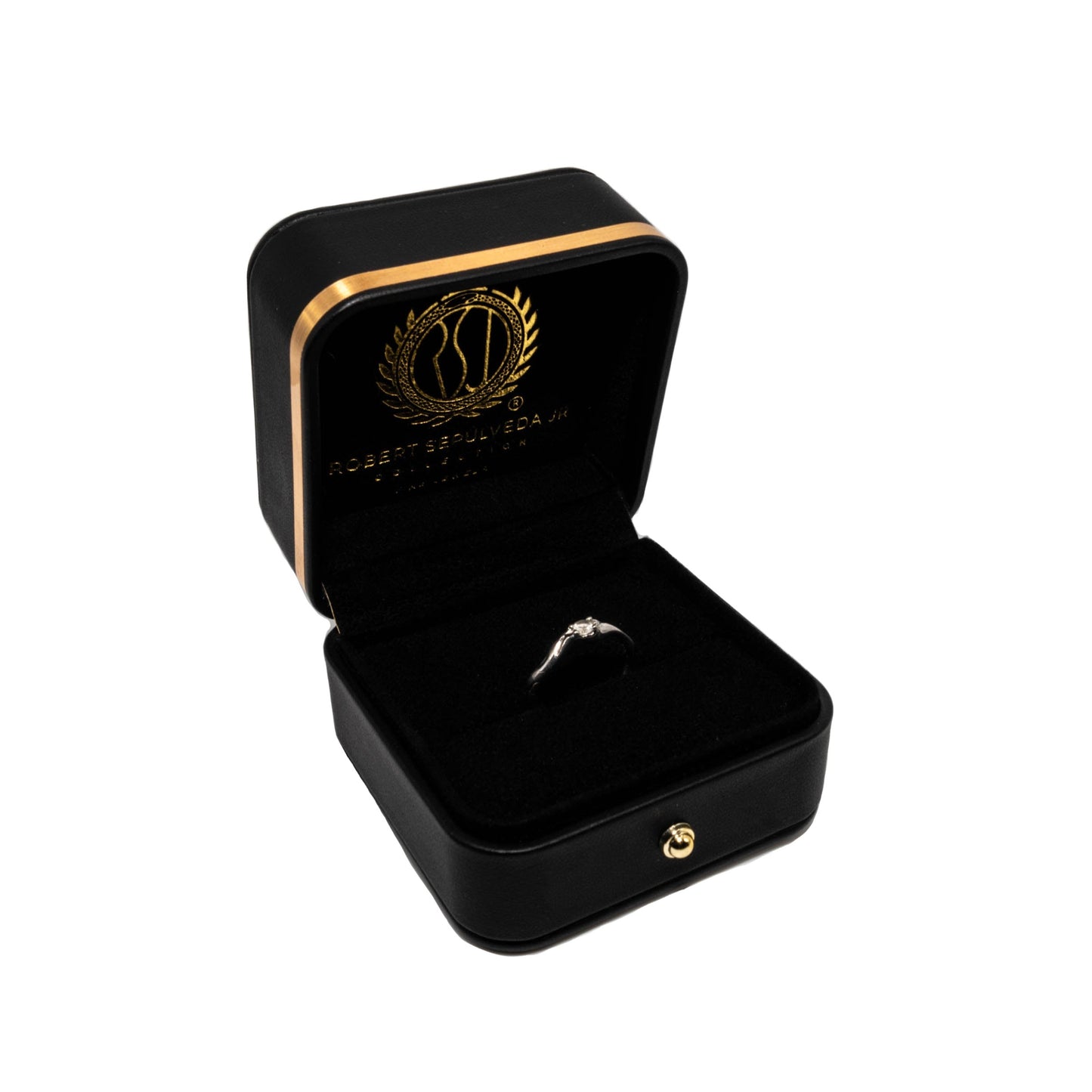 White Sapphire Bamboo ring in Sterling SIlver