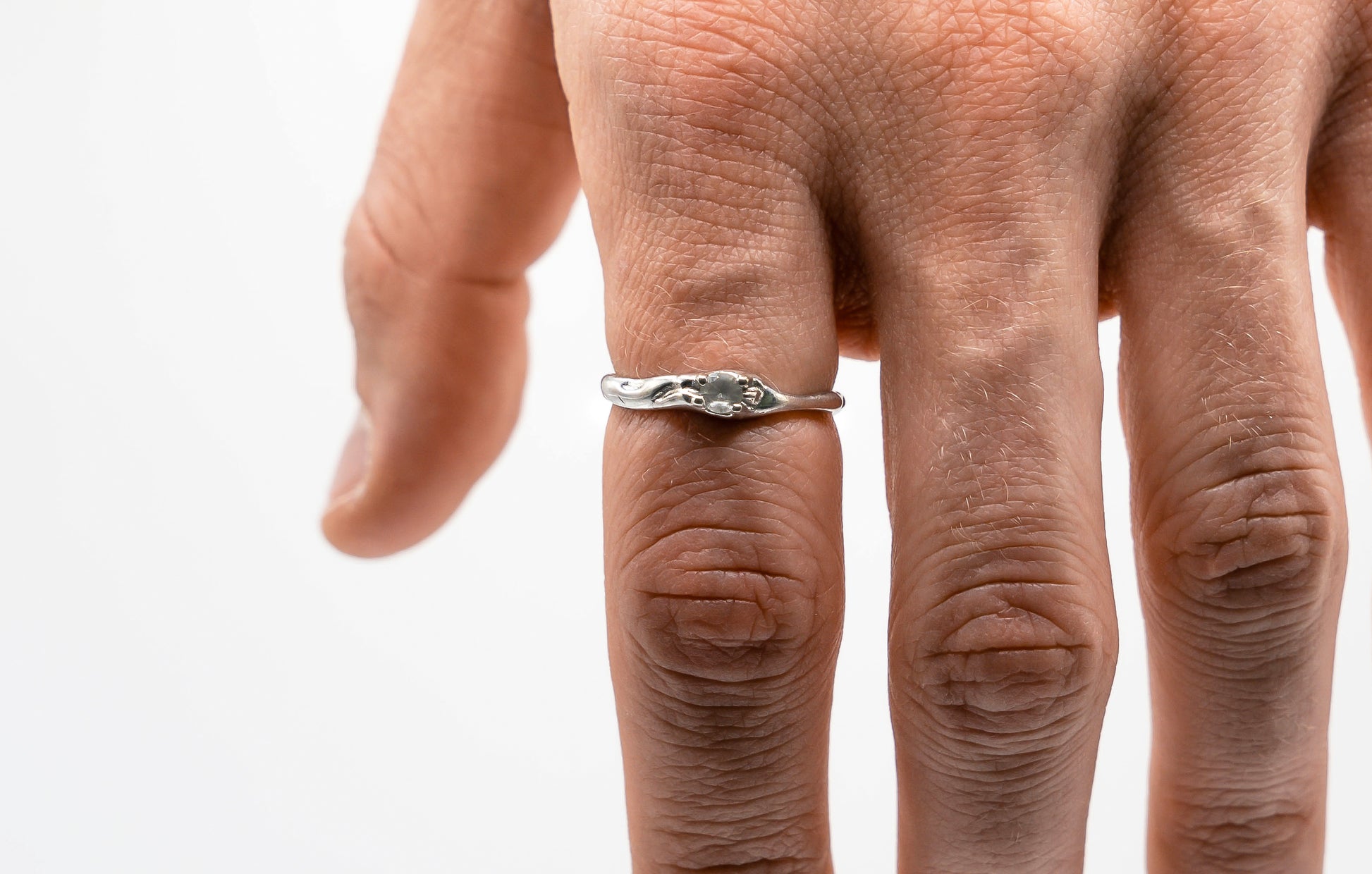 White Sapphire ring in Sterling SIlver