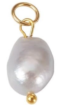 18K gold herringbone necklace - 20 inch in length - WITH - 5 pearl pendants in 18k gold setting - ALL 5 colors included!