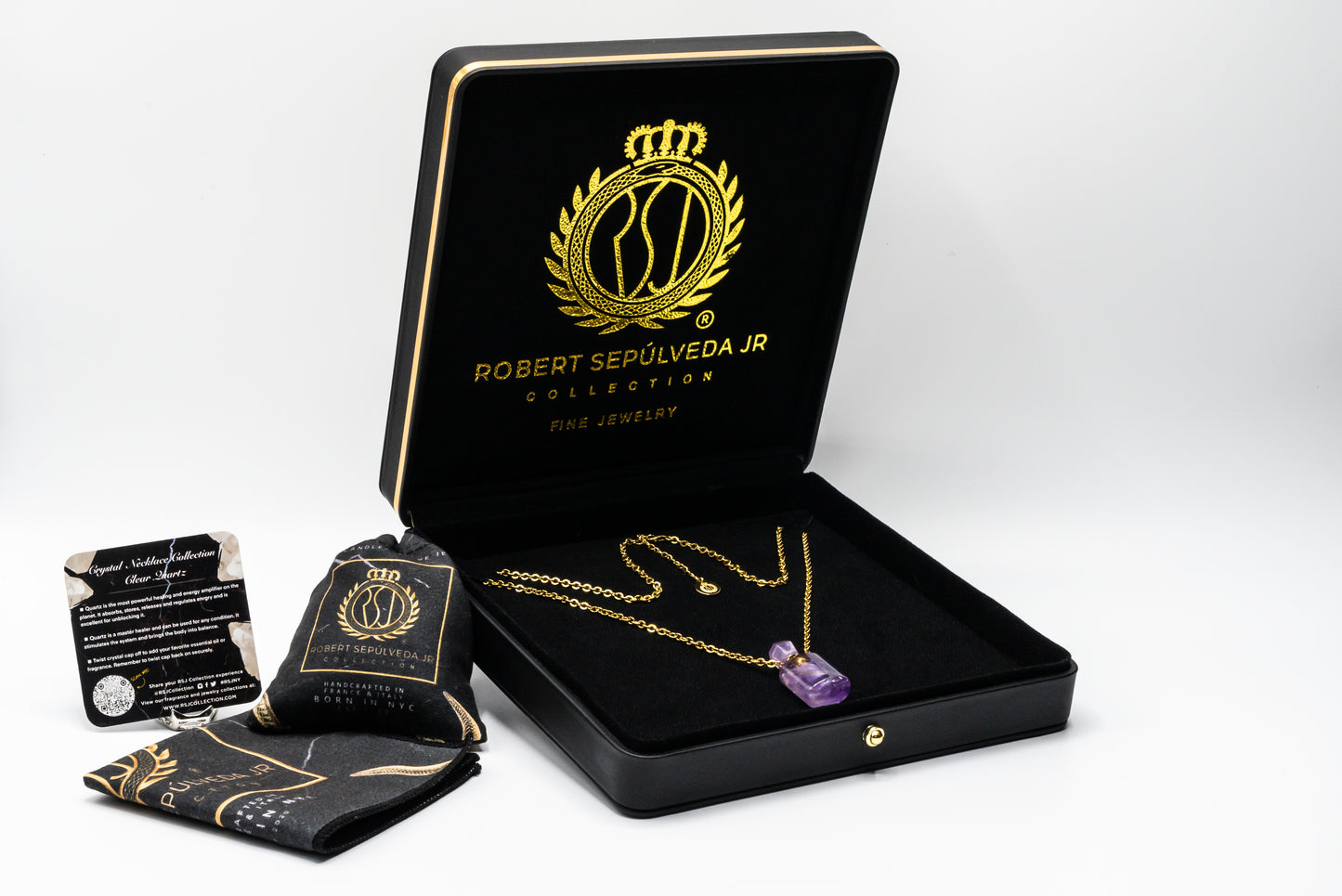 Amethyst pendant in 18k gold vermeil-RSJ Collection LLC