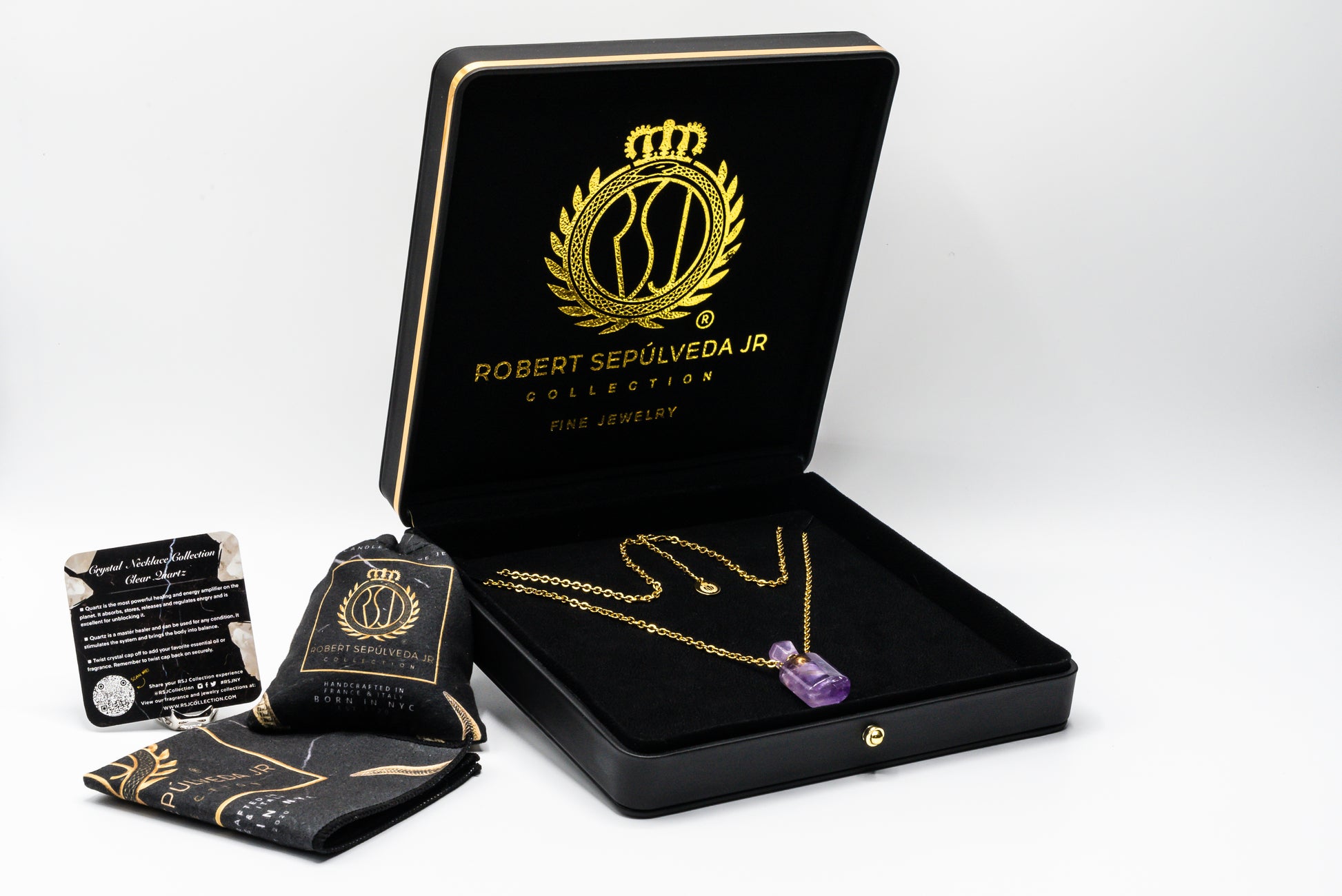 Amethyst pendant in 18k gold vermeil-RSJ Collection LLC