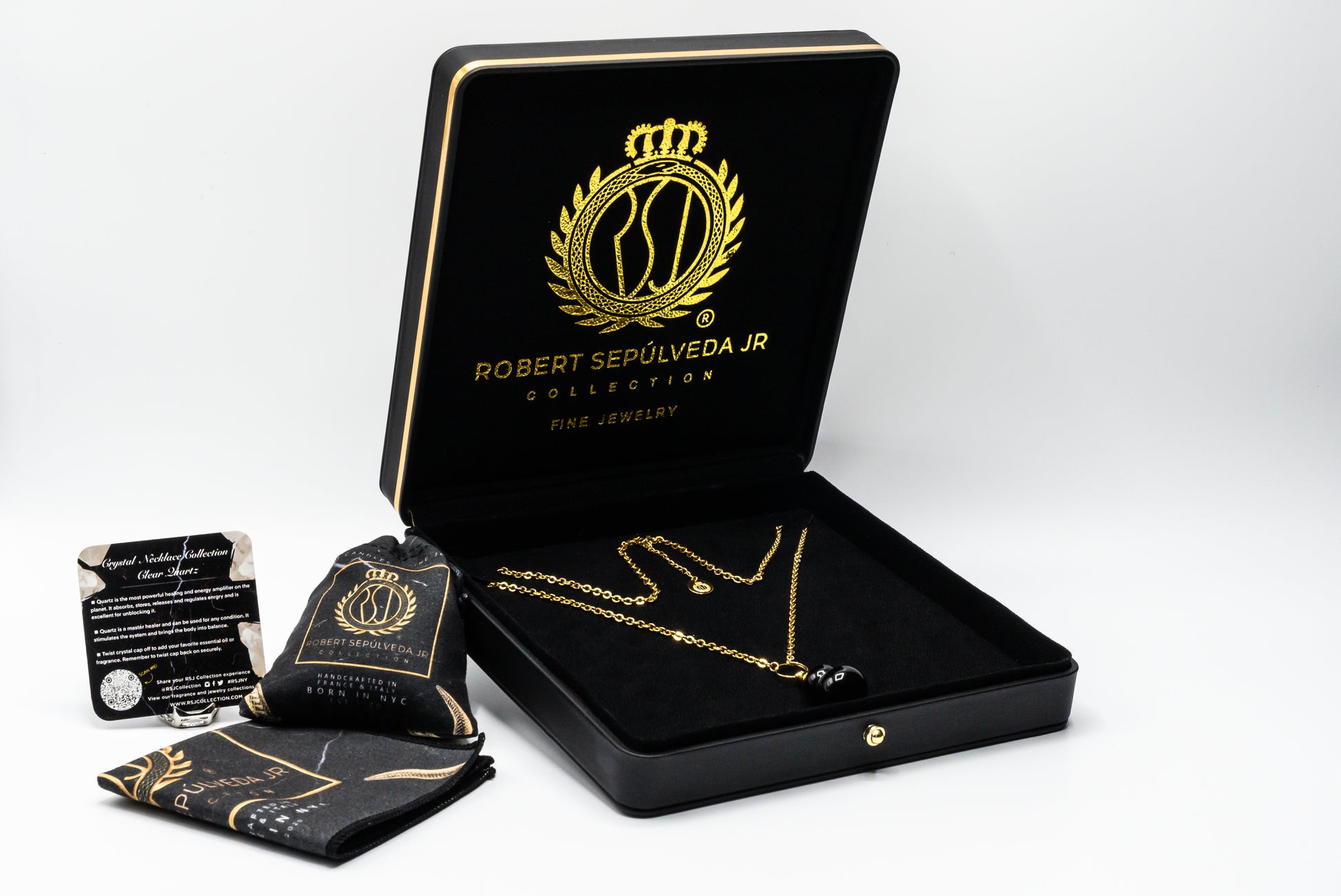 Onyx pendant in 18k gold vermeil-RSJ Collection LLC
