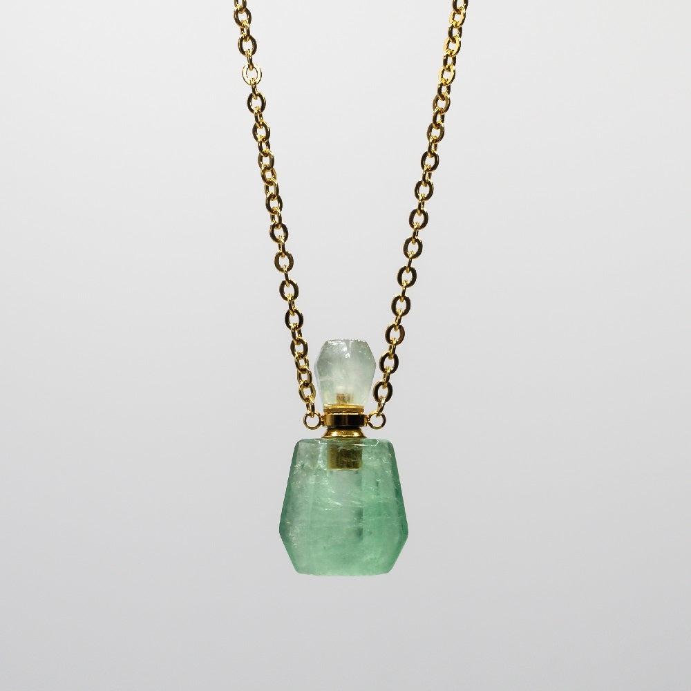 Green Fluorite pendant in 18k gold vermeil-RSJ Collection LLC