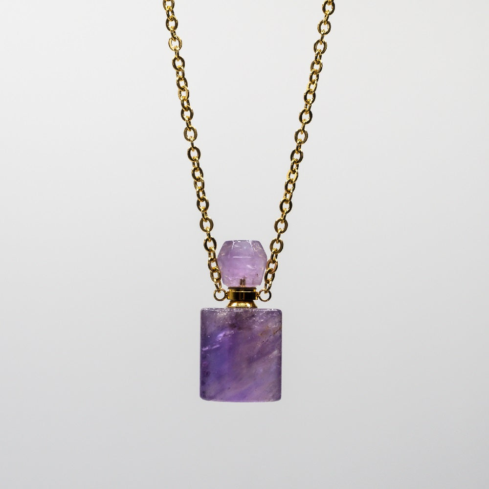 AMETHYST 18K GOLD PENDANT authentic NECKLACE