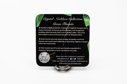 Green Fluorite pendant in 18k gold vermeil-RSJ Collection LLC