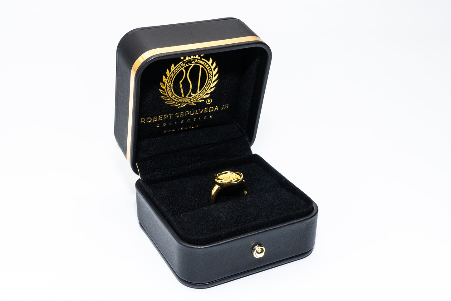 Gold Signet ring in 18k gold vermeil-RSJ Collection LLC