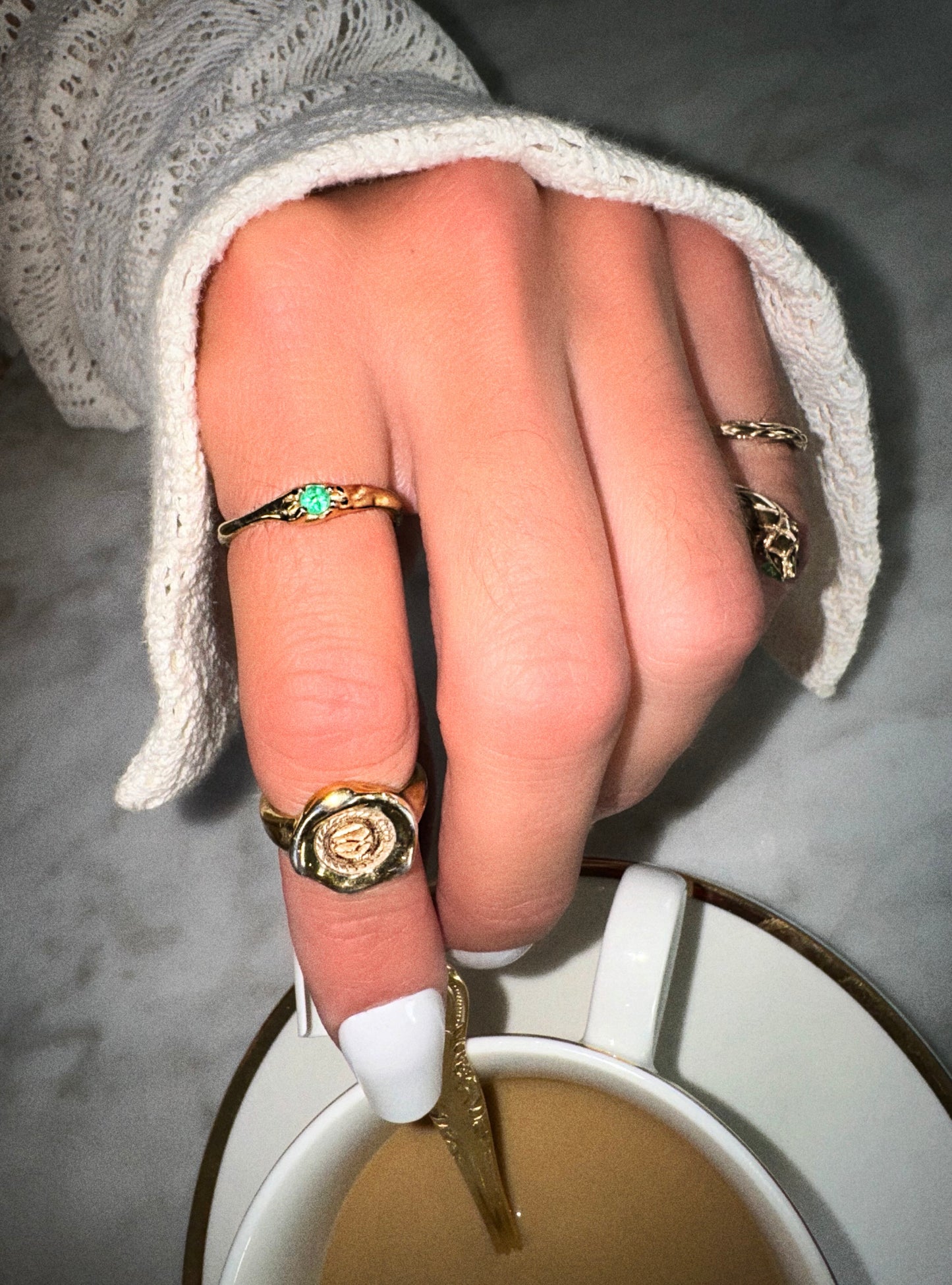 Emerald ring in 18k gold