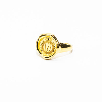 Gold Signet ring in 18k gold vermeil-RSJ Collection LLC