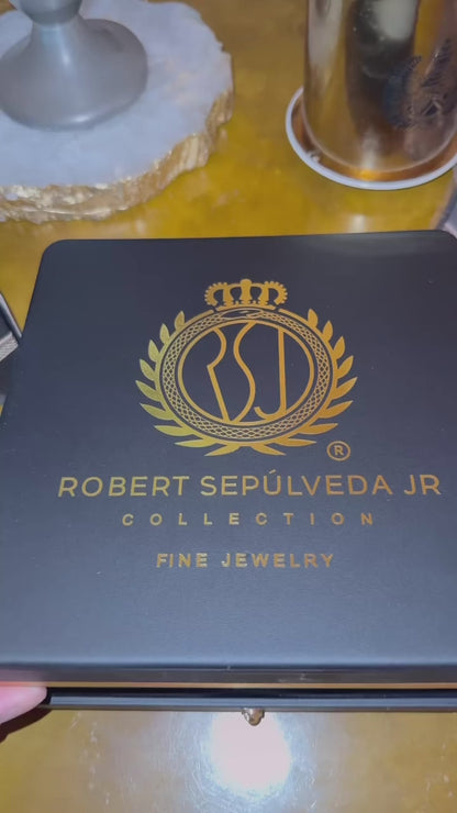 18K gold herringbone necklace - 20 inch in length - WITH - 5 pearl pendants in 18k gold setting - ALL 5 colors included!